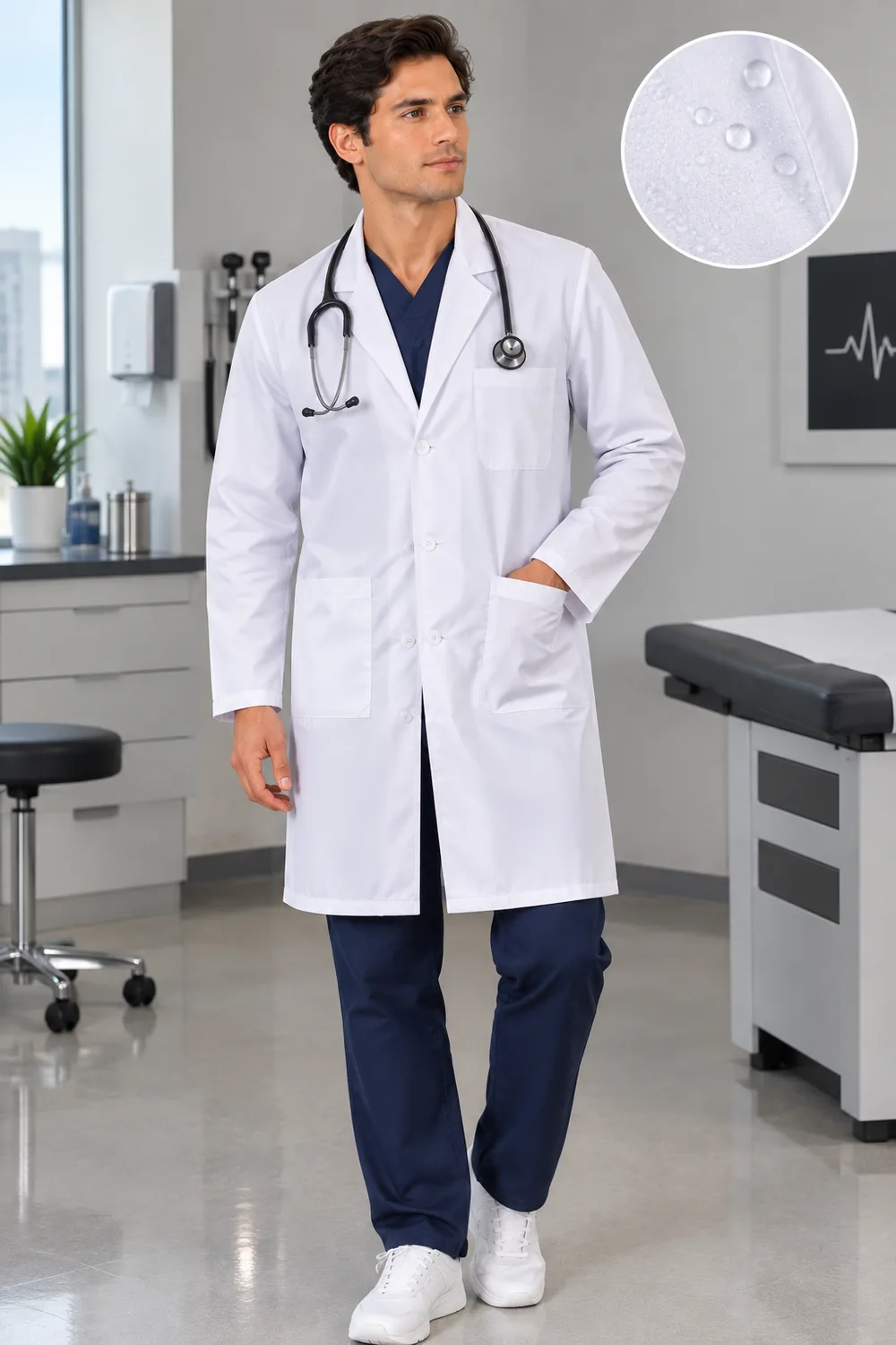 Bata antifluido — línea Salud